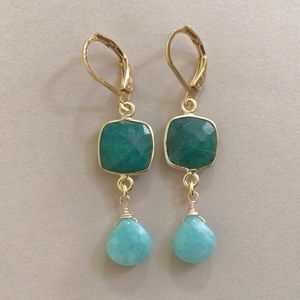 Emerald Amazonite Artisan Sundance Charm Earrings